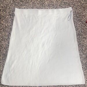 🆕 Ava & Viv White A-Line Midi Ribbed Skirt Pull On Stretch Var Sizes | NWOT